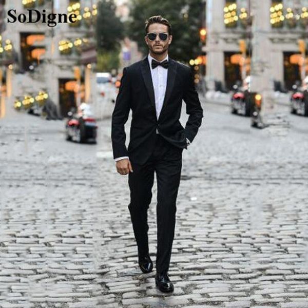 

men's suits & blazers sodigne black mens suit for wedding groom groomsmen tuxedos men formal prom office party slim blazer (jacket+pant, White;black