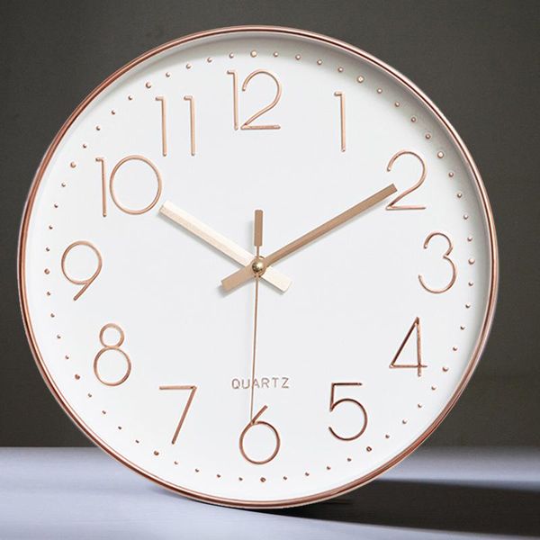 

wall clocks kitchen quartz clock rosegold elegant silent minimalistic modern design reloj de pared korean room decor 50wc