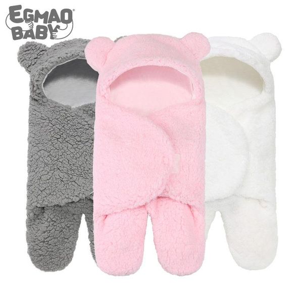 

sleeping bags born wrap swaddle baby cotton plush boys girls cute receiving blanket bag sleep sack (0-6 month)