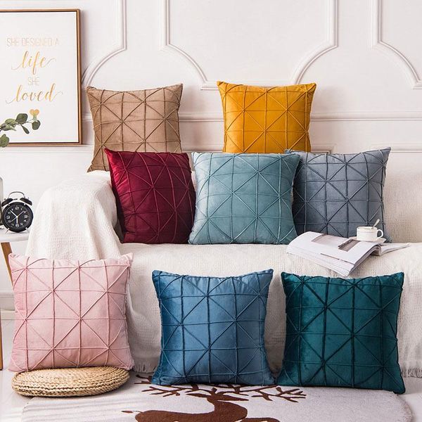 

pillow case 1pc 45x45cm cover pillowcase velvet sofa throw protector solid color cushion home decor