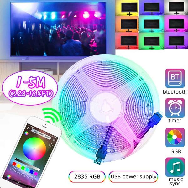 

strips led strip smd2835 rgb lights for room no waterproof 12v light tape neon ribbon with music sync
