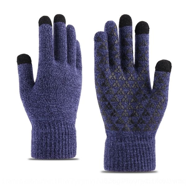 

g6jx knitted men' winter d thickening fingerless gloves ti slip wool outdoor mittens touch screen knitted warm men' winter warm, Blue;gray