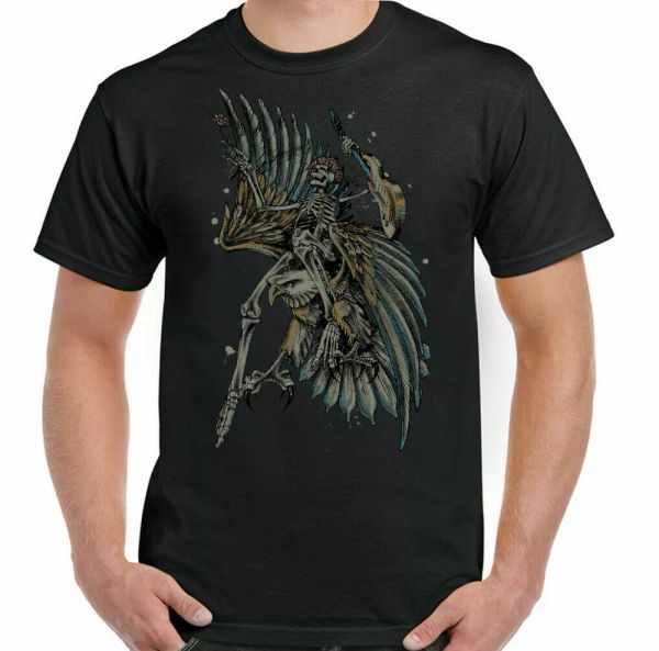 

guitar eagle skull tree man fun electric guitarist t shirt, White;black