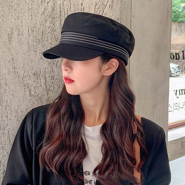 

beanies 2021 fashion berets for women navy hat spring autumn hats black ladies casual beret caps retro kepi cap travel octagonal