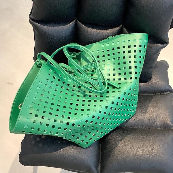 

evening bags female large capacity bucket bag 2021 summer hollow out shoulder designer handbags luxury underarm
