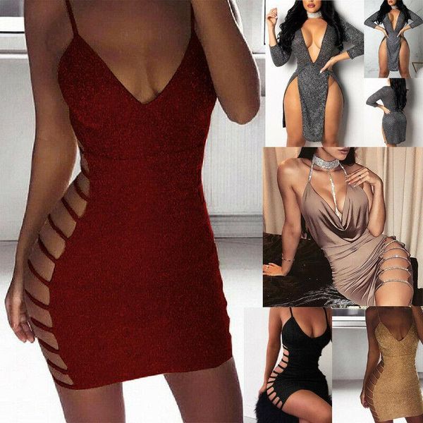 

casual dresses womens ladies bandage bodycon evening party hollow out fashion club midi dress, Black;gray