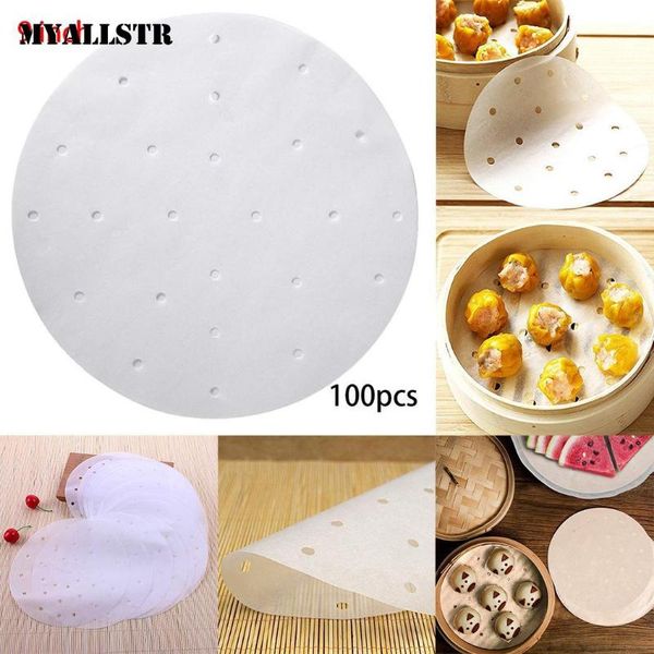 

baking & pastry tools punched pack round kitchen taro disposable paper white 9 anti-adhesive solid 1inch of bun 23cm non-stick