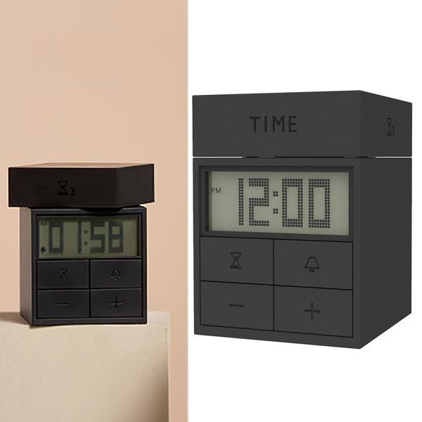 

other clocks & accessories 3-in-1 digital led wood wooden cube desk clock alarm voice control timer calendar for study kitchen w