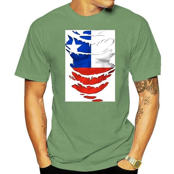 

men's t-shirts chilean flag t-shirt see muscles through ripped chile sizes s - xxxl, White;black