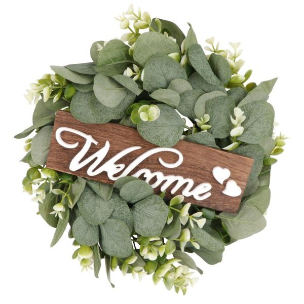 

decorative flowers & wreaths 1pc elegant creative wreath durable delicate door hanging home ornament (green)