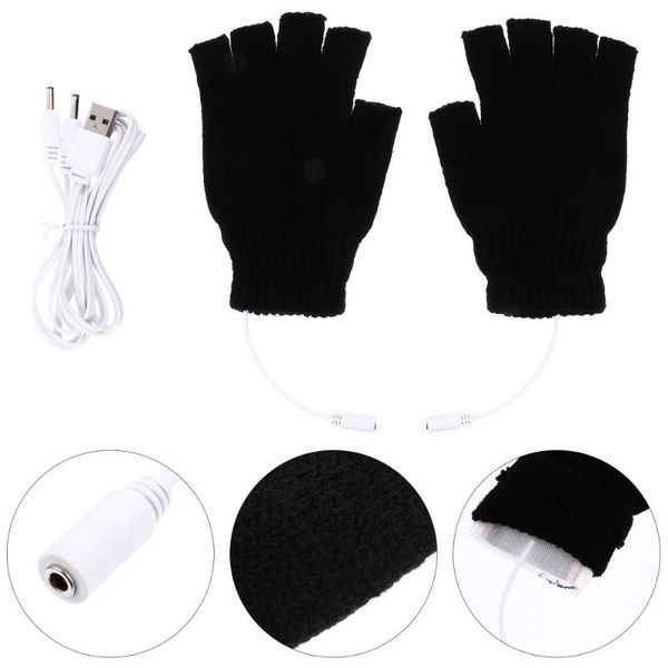 

ski gloves 1 pair usb warm winter electric woolen mittens for home office