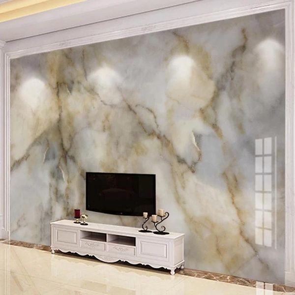 

custom 3d mural self adhesive wallpaper modern european marble pattern tv background wall living room restaurant home decor wallpapers