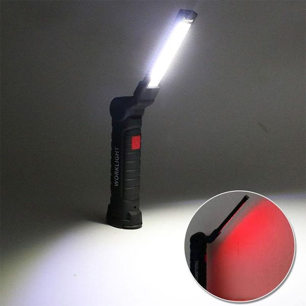 

foldable led 5 mode cob magnetic torch usb rechargeable work light hook inspection lamp for outdoor switch waterproof flashlights torches