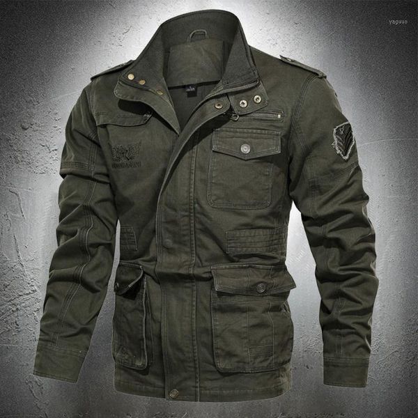 Giacca da uomo autunnale Giacca militare da uomo tattica militare in cotone Cappotto da combattimento all'aperto Colletto taglie forti Giacche 5XL