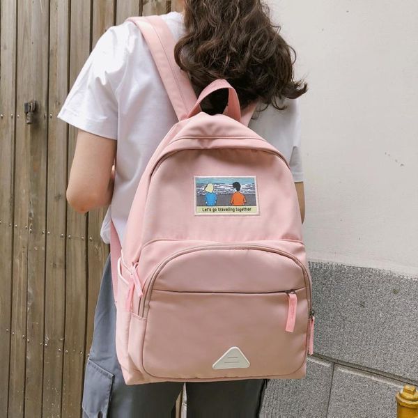 

backpack lenlei fashion women waterproof for teenager nylon soft student bag travel black school mochilas