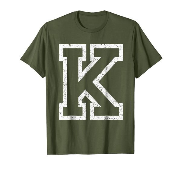 

Huge Letter K - Distressed Collegiate Style - T Shirt, Mainly pictures