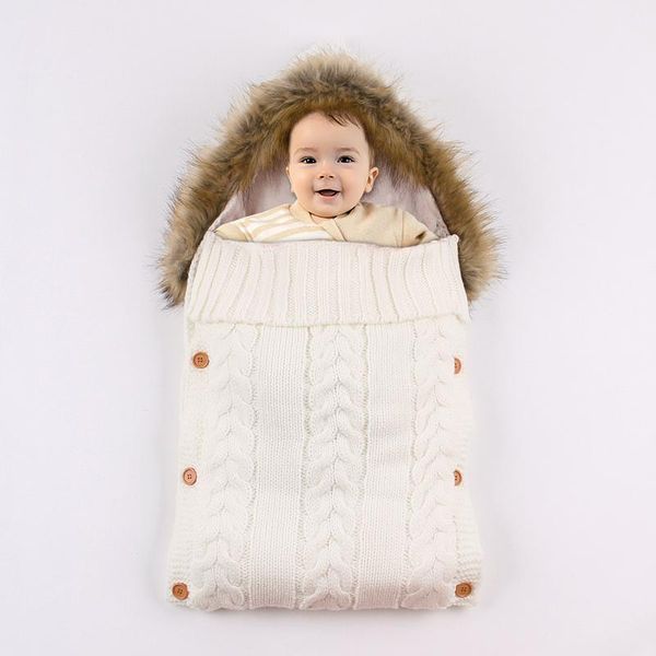 

born baby swaddle blanket with fur fleece wrap nap plus velvet kids toddler thick knit soft warm sleep sack sleeping bags
