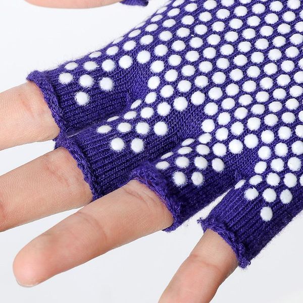 

ankle support half finger anti-skid abrasion resistant yoga sports gloves women necessary pure cotton pilates, Blue;black