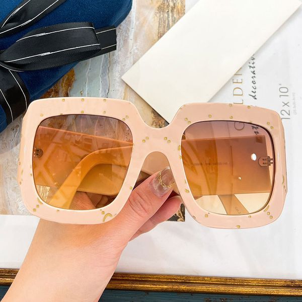 

square sunglasses 0981 fashion retro style men ladies casual wild letter frame orange lens sun glasses womens 2022 party vacation uv400 anti, White;black