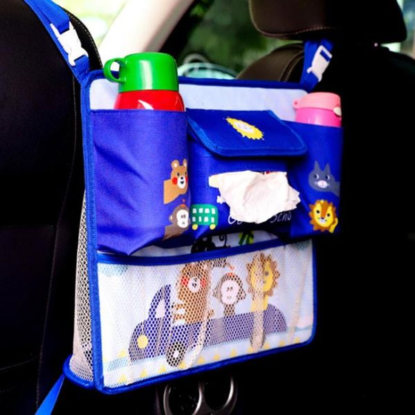 

car organizer super cute big capacity universal seat storage pouch backseat barrier isolation net bag multi-functional