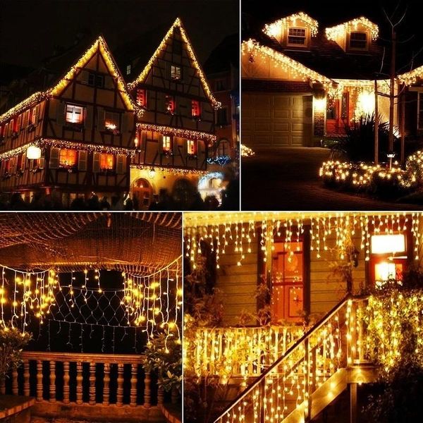 

christmas decorations 5m lights street garland led curtain flower color year decoration home holiday