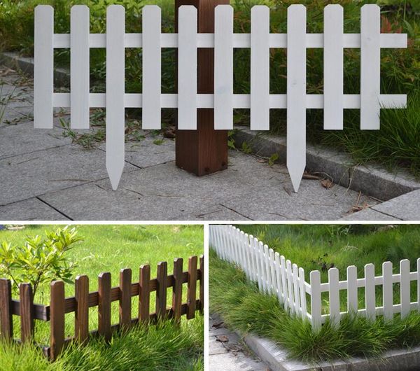 2021 Garden Fencing Trellis Anti-séptico Cerca De Madeira Sólida Guardrail Courtyard Greening Wedding Jardim Camas de flores Decorações 60x35x20c