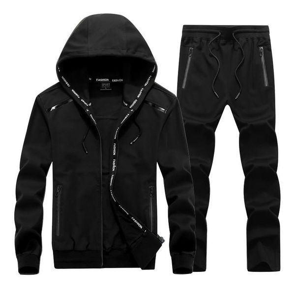 

men's tracksuits male sportswear hoodies set spring autumn casual suits sweatshirts+pants plus size l-9xl, Gray
