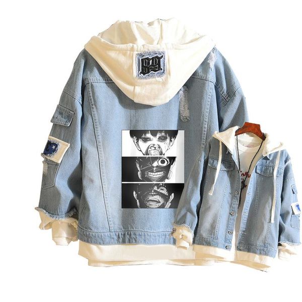 

women's jackets tokyo ghoul women demin jacket kaneki ken cosplay anime hoodies harajuku spring sweatshirt cartoon couple streetwear, Black;brown