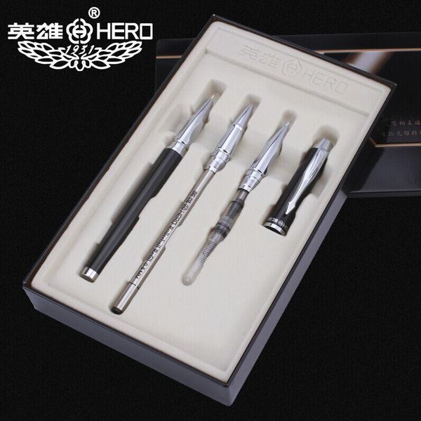 

fountain pens 1pcs 7006 black ball pen art iron box set three business gifts