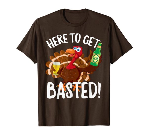 

funny turkey beer here to get basted thanksgiving gift t-shirt, White;black