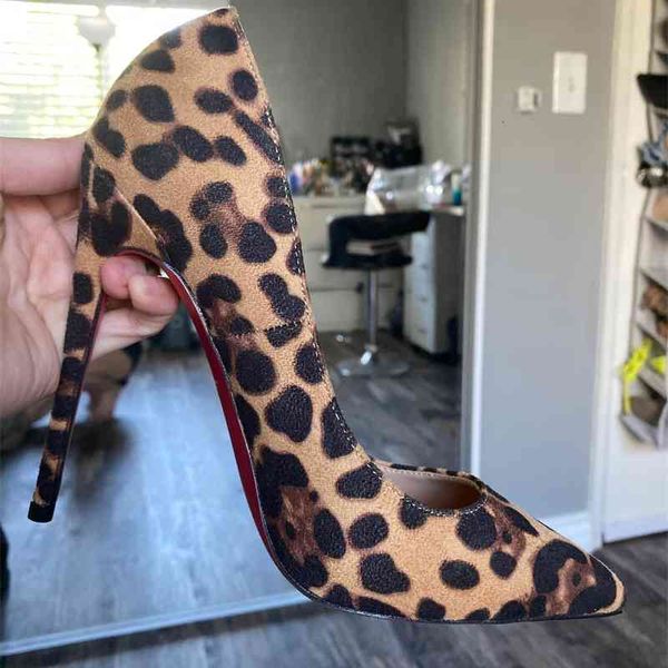 

sandals leopard red bottom high women designer pointed toe shallow sandals lady party club thin heels pump shoes b6ep, Black