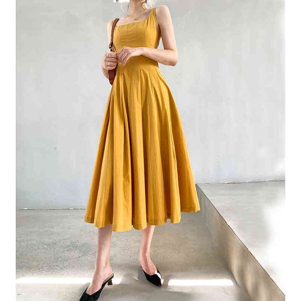 

french summer dress high-neck-square yellow fairy line dressed up ladies'soiree robe, Black;gray
