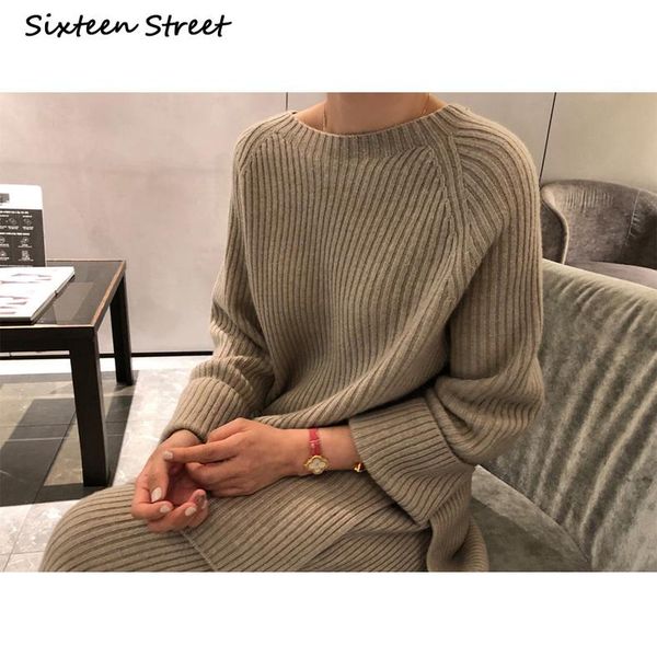 

women's two piece pants wool sweater women knitted suit female woollen trousers korean fashion clothing elegant baggy y2k style, White