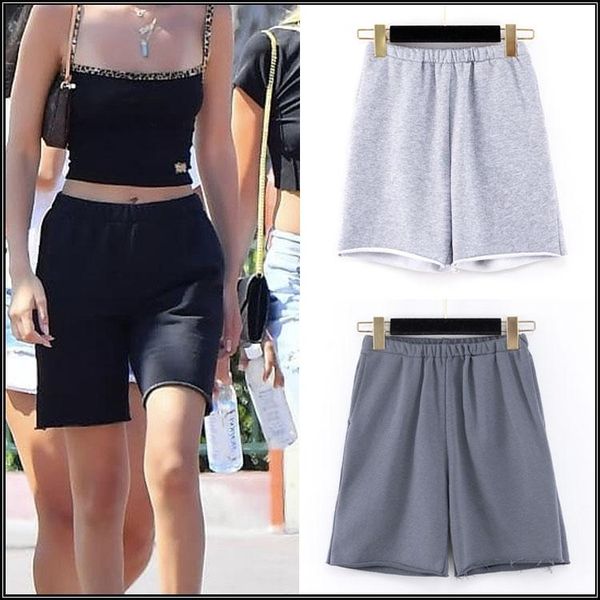 

women's shorts jennie kendall cottton casual sport short for woman 2021 spring summer female celebrity pants with elastic waist, White;black