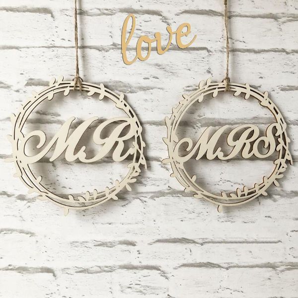 

party decoration 2pcs mr mrs wedding chair signs wooden dcoration rustic
