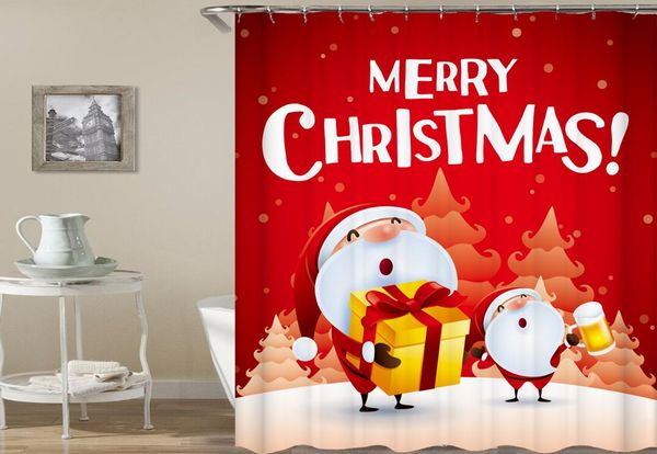 

shower curtains christmas theme lovely funny santa claus curtain bath bathroom for bathtub bathing cover large wide with hooks