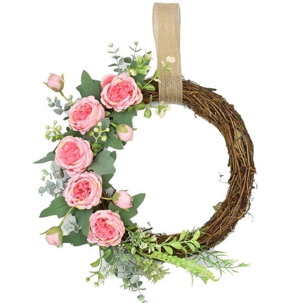

artificial peony wreath mother's day for front door home office garden party wedding arch wall window decor decorative flowers & wreath