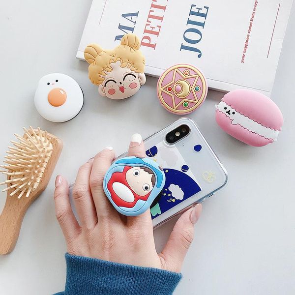 

cartoon cute folding bracket mobile phone silicone viscose stand holder cell mounts & holders
