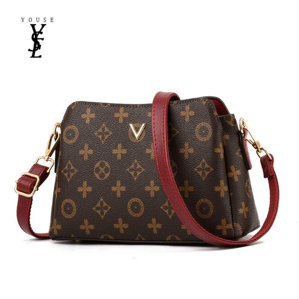 

high-quality new designer simple printing bucket bag fashion bag all-match messenger coin purse leather shoulder handbag