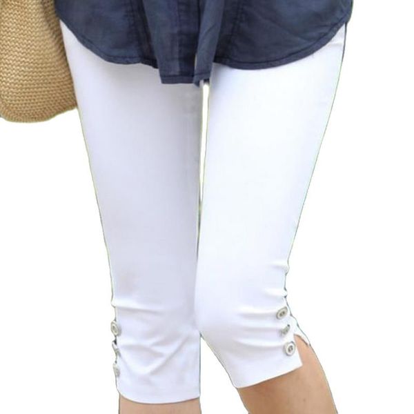 

women's pants & capris high elasticity breeches summer candy color women thin ladies waist elastic plus size, Black;white
