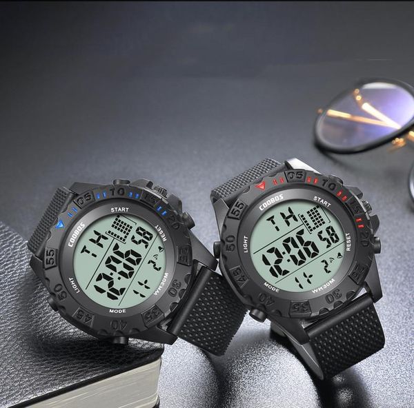 

cool baoshi korean version of the student sports electronic watch waterproof led night light simple trend men's boys wristwatches, Slivery;brown