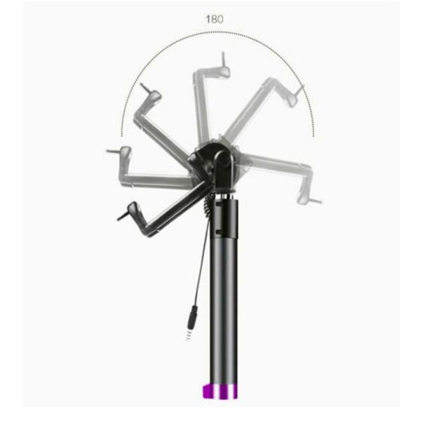 

selfie monopods 360degree 3.5mm wired remote extendable handheld shutter stick portable mobile phone for