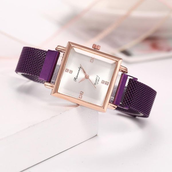 

wristwatches luxury ladies magnetic clock women watches fashion square diamond female quartz relogio feminino zegarek damski, Slivery;brown