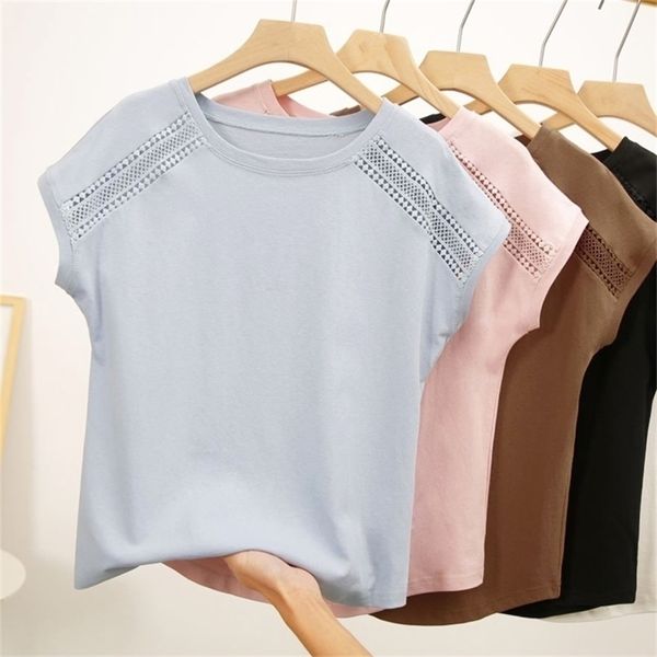 KOROBOV Baumwolle Sommer Blusen Spitze Batwing Sleeve Hemden Frauen Tops Hemden Plus Größe Weibliche Koreaner Blusas Weibliche 78677 210430