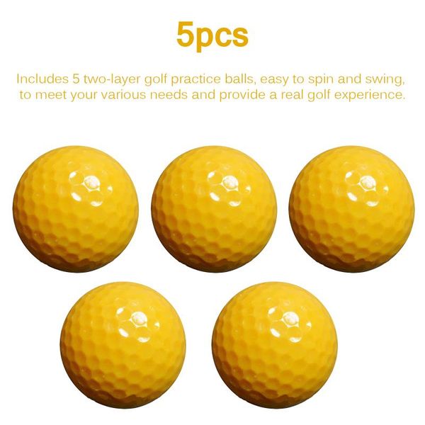 

golf balls 5pcs double layers practice training hit away distance ball for sport player lover beginner professional