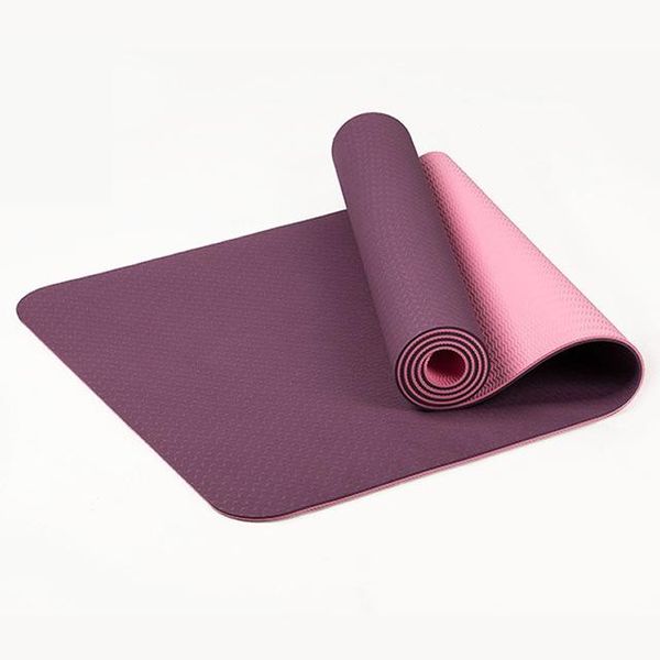 

yoga mats 6mm tpe non-slip elastic mat for beginner environmental fitness pilates lamination multicolor carpet gym exercise