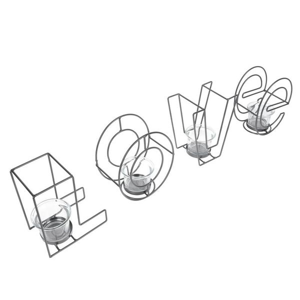 

candle holders 1 set nordic style candlestick glass metal frame holder (black)