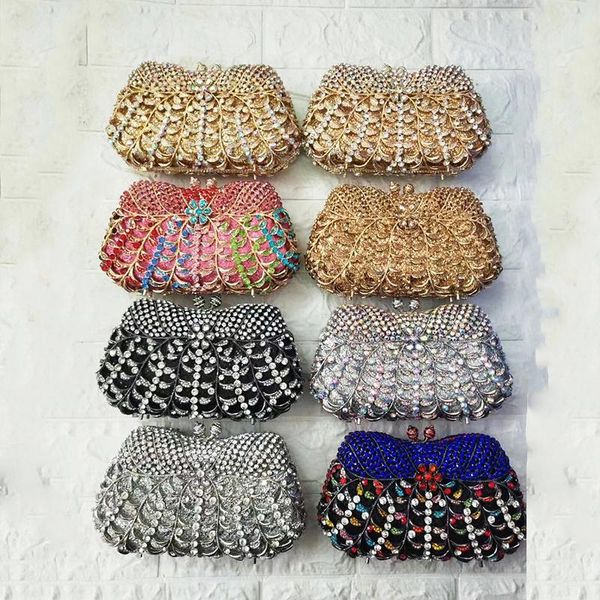

evening bags 2021 fashion silver/gold 8 colors crystal purse luxury design women diamond handbag xiyuanevening party prom phone clutches