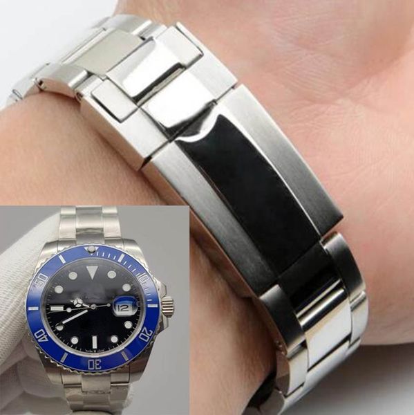 

u1 factory st9 stainless steel belt watch bands glide clasp automatic movement 20mm size men watches mens 116610 wristwatches, Black;brown