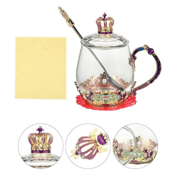 

set enamel flower mug decorative coffee cup clear glass drinking mugs